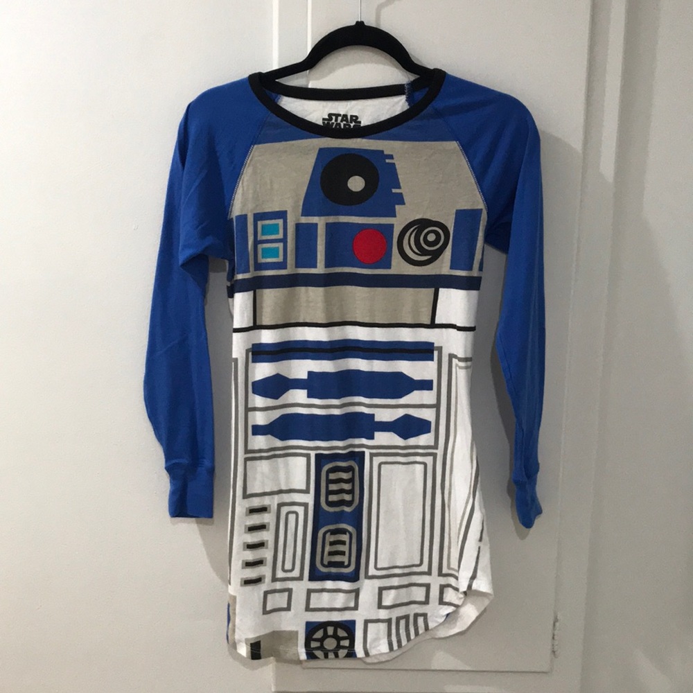 Star Wars R2D2 long t shirt pajamas XS